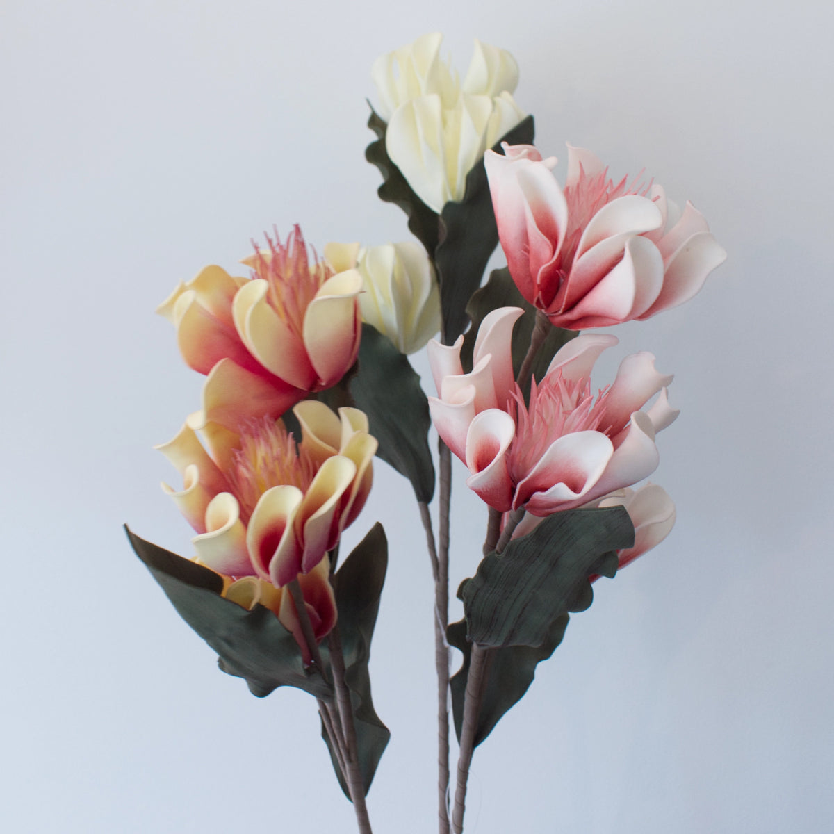 Decorazione fiori artificiali magnolia beige per composizioni di