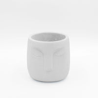 vaso in cemento face still life bianco small